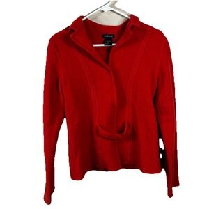 WillSmith Womens Wool Jacket M 100% Wool  Blazer Orange/Red